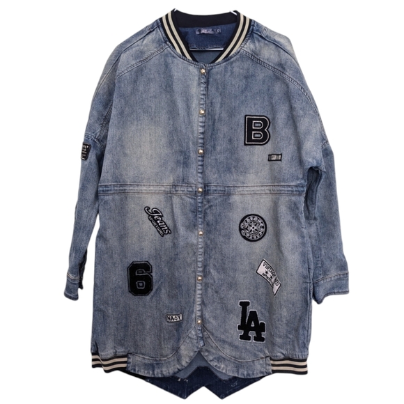 Oversized Denim Patched Jacket medium - Picture 1 of 4